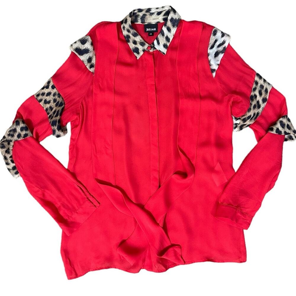 Just Cavalli Silk Animal Print Blouse